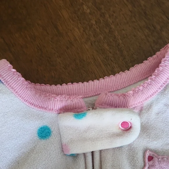 Cater's, Super Comfy, 12 Month, Flame Resistant Sleeper, Light Pink w head band - Picture 9 of 11